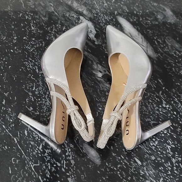 BRAND NEW UNISA SLINBACK HEELS with RHINESTONE POINTED TOEPUMP - Picture 6 of 14